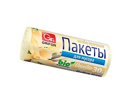 Мешки для мусора 30 л, ароматизированные, Ваниль, бежевые, в рулоне 20 шт., ПНД, 9 мкм, 560х530 мм, GRIFON Aroma, 101-020 V в Нефтекамске