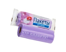 Мешки для мусора 35 л, ароматизированные, сиреневые, в рулоне 20 шт., ПНД, 12 мкм, 560х530 мм, GRIFON Полевые Цветы, 100-034
