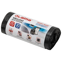 Мешки для мусора 20 л, черные, в рулоне 30 шт., ПНД, 8 мкм, 500х450 мм, LAIMA, 601376 в Нефтекамске