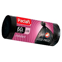 Мешки для мусора 60 л, черные, в рулоне 20 шт., ПНД, 7,4 мкм, 720х600 мм, PACLAN, 600820 в Нефтекамске Мешки для мусора 60 л, черные, в рулоне 20 шт., ПНД, 7,4 мкм, 720х600 мм, PACLAN, 600820 в Нефтекамске