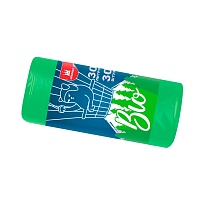 Мешки для мусора 30 л, биоразлагаемые, зеленые, в рулоне 30 шт., ПНД, 7 мкм, 560х480 мм, БИО, МБ2110 (МНБ 30-30ж) в Нефтекамске