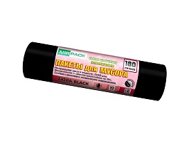 Мешки для мусора 180 л, ароматизированные, черные, в рулоне 10 шт., ПВД, 50 мкм, 1100х930 мм, EXTRA black, 18008301 в Нефтекамске Мешки для мусора 180 л, ароматизированные, черные, в рулоне 10 шт., ПВД, 50 мкм, 1100х930 мм, EXTRA black, 18008301 в Нефтекамске