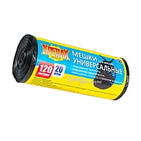 Мешки для мусора 120 л, черные, в рулоне 20 шт., ПНД, 15 мкм, 1100х700 мм, Крепак, 4607075710207 в Нефтекамске Мешки для мусора 120 л, черные, в рулоне 20 шт., ПНД, 15 мкм, 1100х700 мм, Крепак, 4607075710207 в Нефтекамске