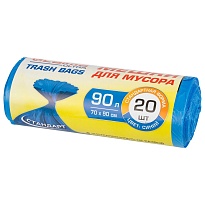 Мешки для мусора 90 л, синие, в рулоне 20 шт., ПНД, 14 мкм, 900х700 мм, LAIMA ULTRA, 607693 в Нефтекамске Мешки для мусора 90 л, синие, в рулоне 20 шт., ПНД, 14 мкм, 900х700 мм, LAIMA ULTRA, 607693 в Нефтекамске