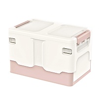 Ящик пластиковый складной белый, дно розовое, 370х240х240 мм в Нефтекамске Ящик пластиковый складной белый, дно розовое, 370х240х240 мм в Нефтекамске