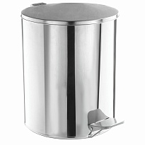 Ведро для мусора с педалью, усиленное, ТИТАН, 7 л, кольцо под мешок, нержавеющая сталь, хром в Нефтекамске