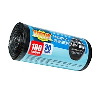 Мешки для мусора 180 л, с ушками, черные, в рулоне 30 шт., ПНД, 20 мкм, 1150х800 мм, Крепак, 4607075710399 в Нефтекамске Мешки для мусора 180 л, с ушками, черные, в рулоне 30 шт., ПНД, 20 мкм, 1150х800 мм, Крепак, 4607075710399 в Нефтекамске
