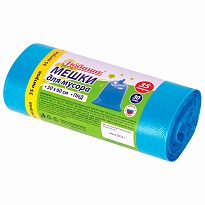 Мешки для мусора 35 л, синие, в рулоне 30 шт., ПНД, 10 мкм, 600х500 мм, Любаша, 608091 в Нефтекамске