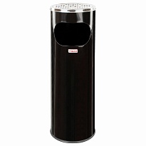 Урна с пепельницей 18 литров, нержавеющая сталь, черная, LAIMA PROFESSIONAL в Нефтекамске