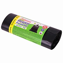 ММешки для мусора 60 л, черные, в рулоне 20 шт., ПНД, 8 мкм, 650х580 мм, Любаша, 608092 в Нефтекамске ММешки для мусора 60 л, черные, в рулоне 20 шт., ПНД, 8 мкм, 650х580 мм, Любаша, 608092 в Нефтекамске