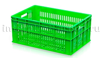 Ящик для молока, мяса, овощей и фруктов большая перфорация дно перфорированное светло-зеленый в Нефтекамске Ящик для молока, мяса, овощей и фруктов большая перфорация дно перфорированное светло-зеленый в Нефтекамске
