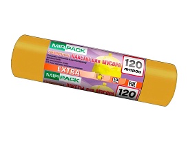 Мешки для мусора 120 л, биоразлагаемые, желтые, в рулоне 10 шт., ПНД, 14 мкм, 1100х700 мм, EXTRA, ex1201806 в Нефтекамске Мешки для мусора 120 л, биоразлагаемые, желтые, в рулоне 10 шт., ПНД, 14 мкм, 1100х700 мм, EXTRA, ex1201806 в Нефтекамске