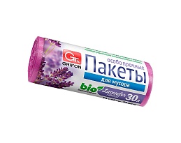 Мешки для мусора 30 л, ароматизированные, Лаванда, сиреневые, в рулоне 20 шт., ПНД, 9 мкм, 560х530 мм, GRIFON Aroma, 101-020 La в Нефтекамске