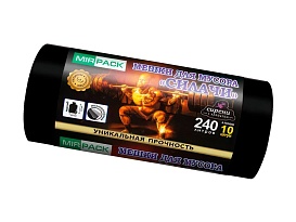 Мешки для мусора 240 л, ароматизированные, черные, в рулоне 10 шт., ПВД 40 мкм, 1500х1100 мм, СИЛАЧИ, sil24011110 в Нефтекамске