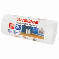 Мешки для мусора 35 л, белые, в рулоне 30 шт., ПНД, 6 мкм, 550х480 мм, LAIMA, 605538 в Нефтекамске Мешки для мусора 35 л, белые, в рулоне 30 шт., ПНД, 6 мкм, 550х480 мм, LAIMA, 605538 в Нефтекамске
