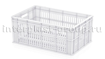 Ящик для молока, мяса, овощей и фруктов большая перфорация дно сплошное белый в Нефтекамске Ящик для молока, мяса, овощей и фруктов большая перфорация дно сплошное белый в Нефтекамске